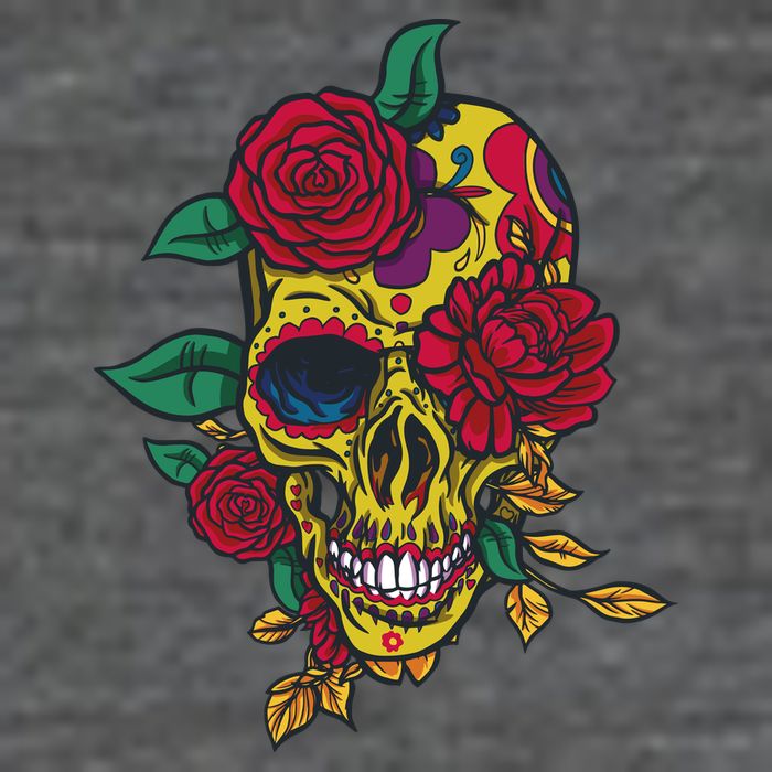 Day Of The Dead Rose Skull T-Shirt