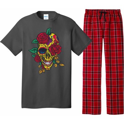 Day Of The Dead Rose Skull Pajama Set