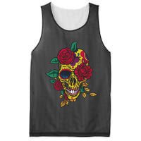 Day Of The Dead Rose Skull Mesh Reversible Basketball Jersey Tank