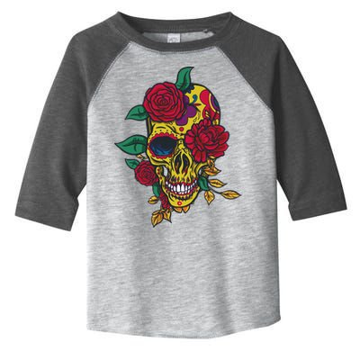 Day Of The Dead Rose Skull Toddler Fine Jersey T-Shirt