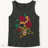 Day Of The Dead Rose Skull Tank Top