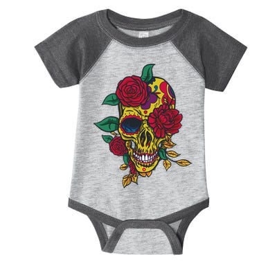 Day Of The Dead Rose Skull Infant Baby Jersey Bodysuit