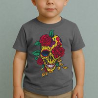 Day Of The Dead Rose Skull Toddler T-Shirt