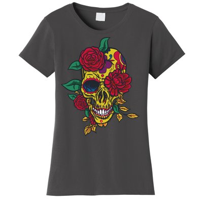 Day Of The Dead Rose Skull Women's T-Shirt