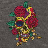 Day Of The Dead Rose Skull Cotton Canvas Backpack