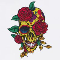 Day Of The Dead Rose Skull Garment-Dyed Sweatshirt