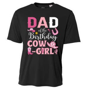 Dad Of The Birthday Cowgirl Rodeo Party Bday Girl Party Cooling Performance Crew T-Shirt