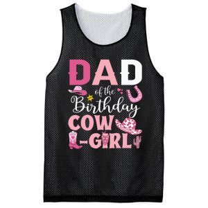 Dad Of The Birthday Cowgirl Rodeo Party Bday Girl Party Mesh Reversible Basketball Jersey Tank