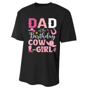 Dad Of The Birthday Cowgirl Rodeo Party Bday Girl Party Performance Sprint T-Shirt