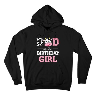 Dad Of The Birthday Girl Farm Cow Daddy Papa 1st Hoodie