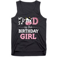 Dad Of The Birthday Girl Farm Cow Daddy Papa 1st Tank Top