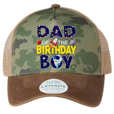 Dad Of The Birthday Boy Outer Space Bday Legacy Tie Dye Trucker Hat