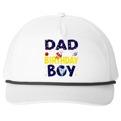 Dad Of The Birthday Boy Outer Space Bday Snapback Five-Panel Rope Hat