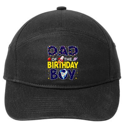Dad Of The Birthday Boy Outer Space Bday 7-Panel Snapback Hat