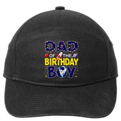 Dad Of The Birthday Boy Outer Space Bday 7-Panel Snapback Hat