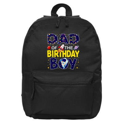 Dad Of The Birthday Boy Outer Space Bday 16 in Basic Backpack
