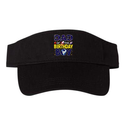 Dad Of The Birthday Boy Outer Space Bday Valucap Bio-Washed Visor