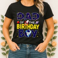 Dad Of The Birthday Boy Outer Space Bday Womens T-Shirt