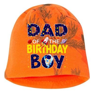 Dad Of The Birthday Boy Outer Space Bday Kati - Camo Knit Beanie