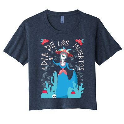 Day Of The Dead Dia De Los Muertos Women's Crop Top Tee