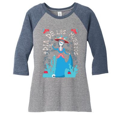 Day Of The Dead Dia De Los Muertos Women's Tri-Blend 3/4-Sleeve Raglan Shirt