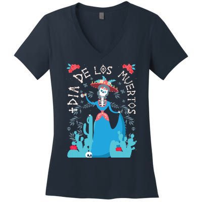 Day Of The Dead Dia De Los Muertos Women's V-Neck T-Shirt