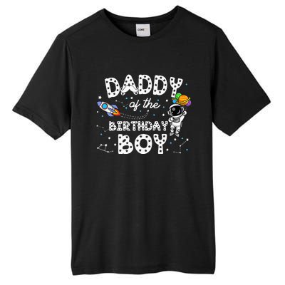 Dad Of The Birthday Astronaut Space Theme Birthday Gift Tall Fusion ChromaSoft Performance T-Shirt