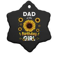 Dad Of The Birthday Sunflower Party Family Matching Ceramic Star Ornament