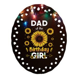 Dad Of The Birthday Sunflower Party Family Matching Ceramic Oval Ornament