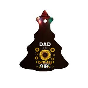 Dad Of The Birthday Sunflower Party Family Matching Ceramic Tree Ornament