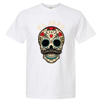 Day Of The Dead Mexico El Jefe Boss Sugar Skull Halloween Garment-Dyed Heavyweight T-Shirt