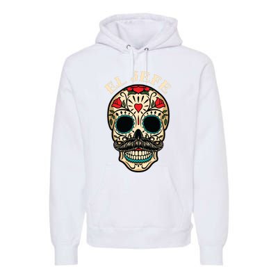 Day Of The Dead Mexico El Jefe Boss Sugar Skull Halloween Premium Hoodie