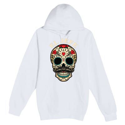 Day Of The Dead Mexico El Jefe Boss Sugar Skull Halloween Premium Pullover Hoodie