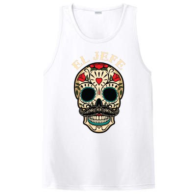 Day Of The Dead Mexico El Jefe Boss Sugar Skull Halloween PosiCharge Competitor Tank