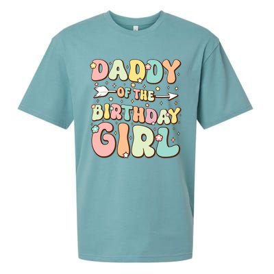 Daddy Of The Birthday Girl Dad Matching Birthday Sueded Cloud Jersey T-Shirt