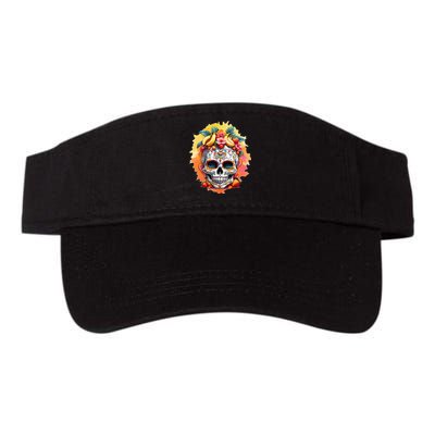 Day of the Dead Colorful Sugar Skull with Fruit Valucap Bio-Washed Visor