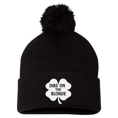 Dibs On The Redhead Or Dibs On The Blonde Funny St. Patricks Pom Pom 12in Knit Beanie