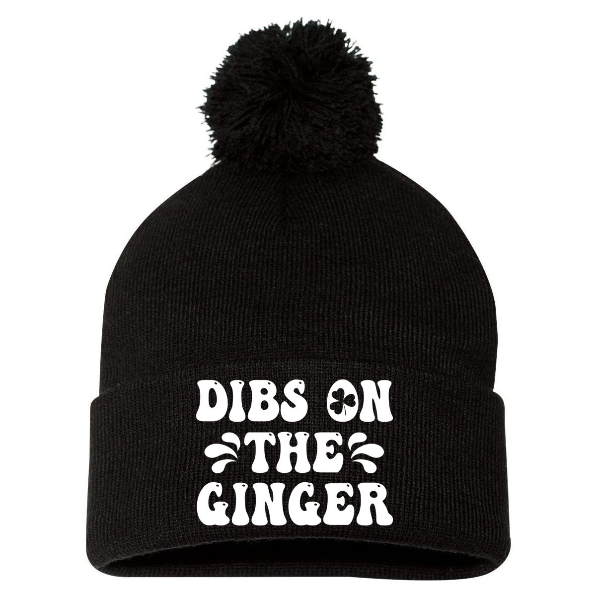 Dibs On The Ginger St Patricks Day Gingers Irish Redhead Pom Pom 12in Knit Beanie