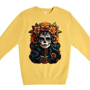 Day Of The Dead De Los Muertos La Catrina Sugar Skull Women Premium Crewneck Sweatshirt