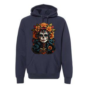 Day Of The Dead De Los Muertos La Catrina Sugar Skull Women Premium Hoodie