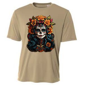 Day Of The Dead De Los Muertos La Catrina Sugar Skull Women Cooling Performance Crew T-Shirt