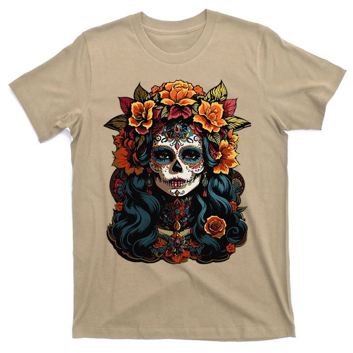 Day Of The Dead De Los Muertos La Catrina Sugar Skull Women T-Shirt