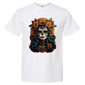 Day Of The Dead De Los Muertos La Catrina Sugar Skull Women Garment-Dyed Heavyweight T-Shirt