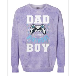 Dad of the Birthday Matching Video Gamer Birthday Party Colorblast Crewneck Sweatshirt