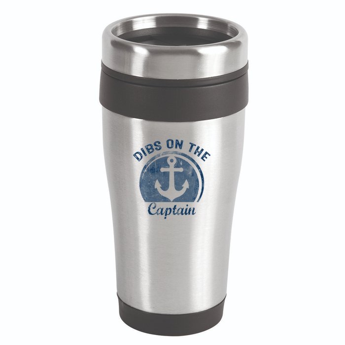 Dibs On The Captain Funny Boating Boat Lover 16oz Travel Tumbler