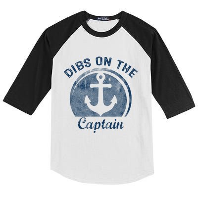 Dibs On The Captain Funny Boating Boat Lover Kids Colorblock Raglan Jersey