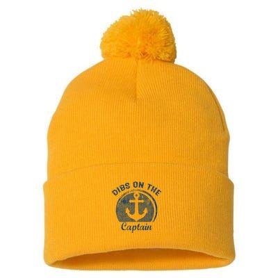 Dibs On The Captain Funny Boating Boat Lover Pom Pom 12in Knit Beanie