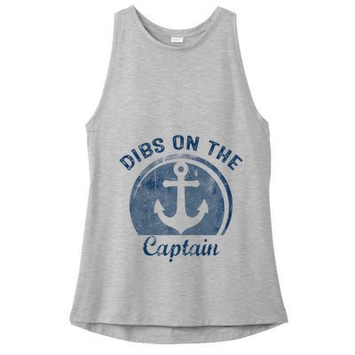 Dibs On The Captain Funny Boating Boat Lover Ladies PosiCharge Tri-Blend Wicking Tank