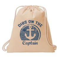 Dibs On The Captain Funny Boating Boat Lover Drawstring Bag