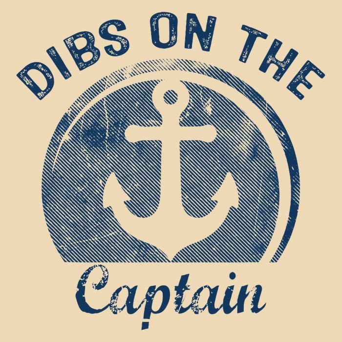 Dibs On The Captain Funny Boating Boat Lover Drawstring Bag